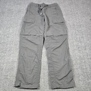 North Face Pants Mens Medium Gray Nylon Convertible Cargo Outdoor Hiking Belted